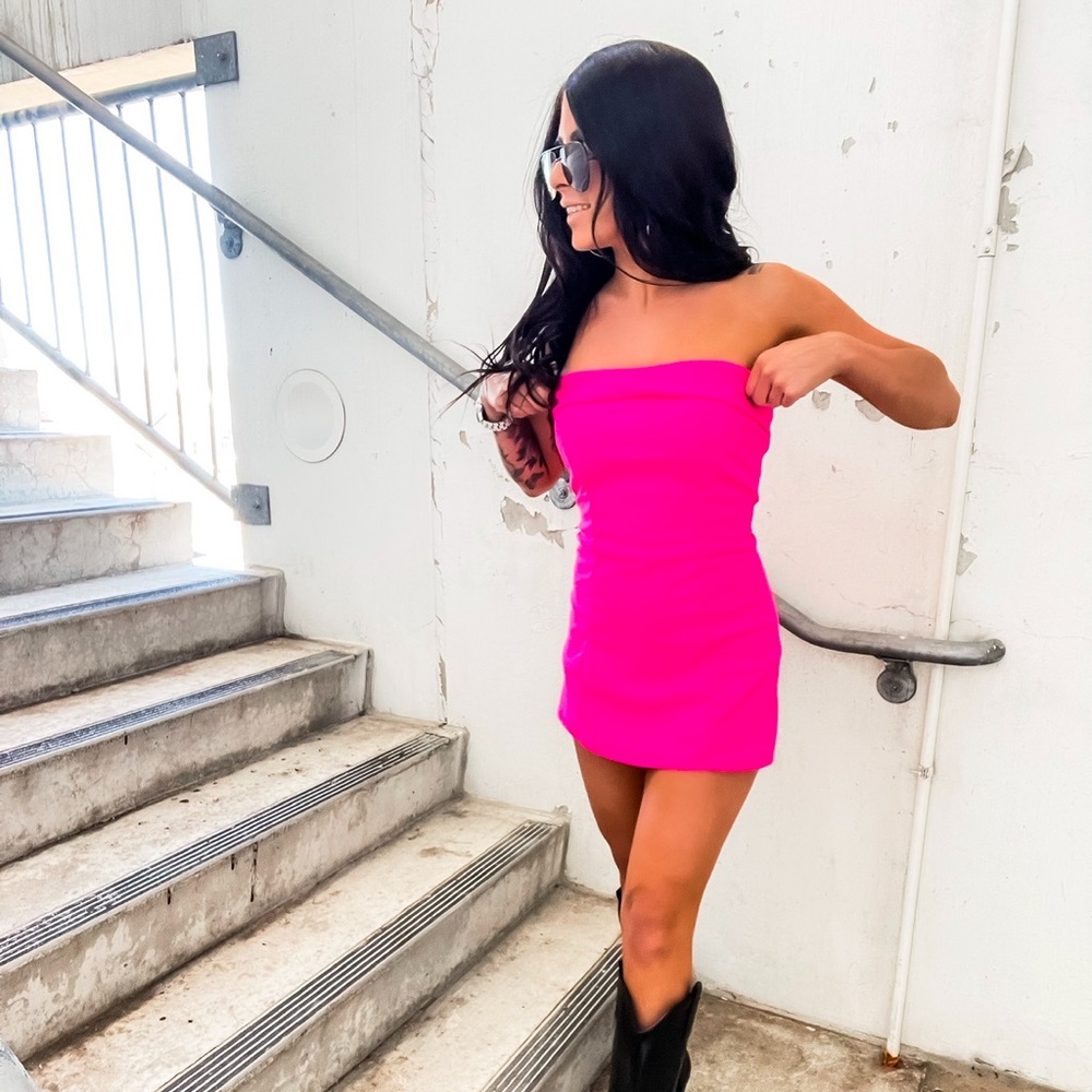 Hot Pink Romper Dress